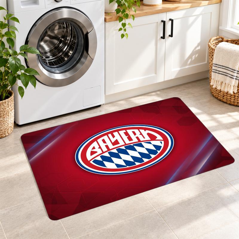 Flannel Kitchen Mat Bayern Munich Soft Area Rug Non Slip Floor Carpet Home Decoration