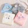 Newborn Hooded Coral Fleece Swaddle Blanket and Bathrobe