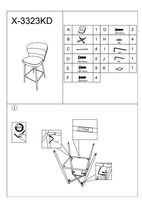 Bar Stool Losanna Green Set 2 Pz Cm 52X59X108