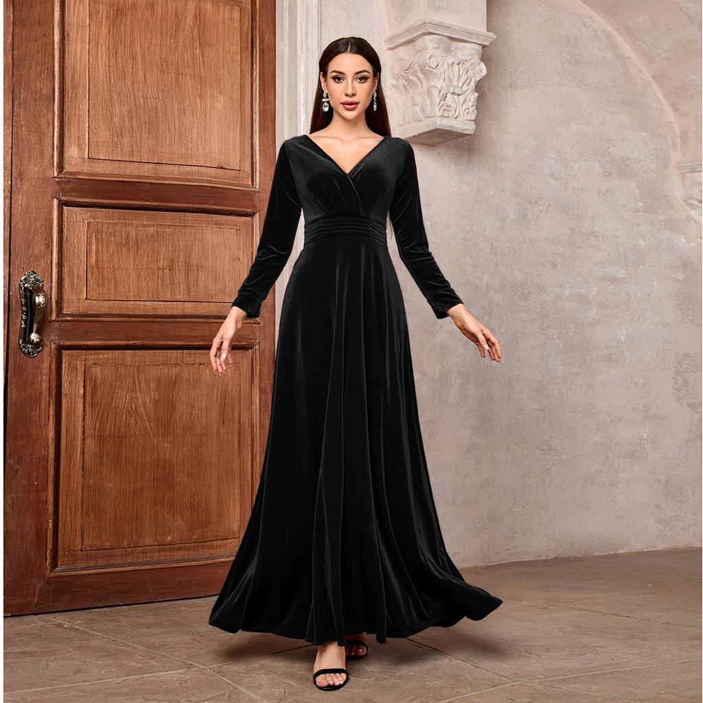 Dame Langermet Kjole Midtøsten Kvinne Lang Maxi Kjole Muslimsk Abaya Kjole