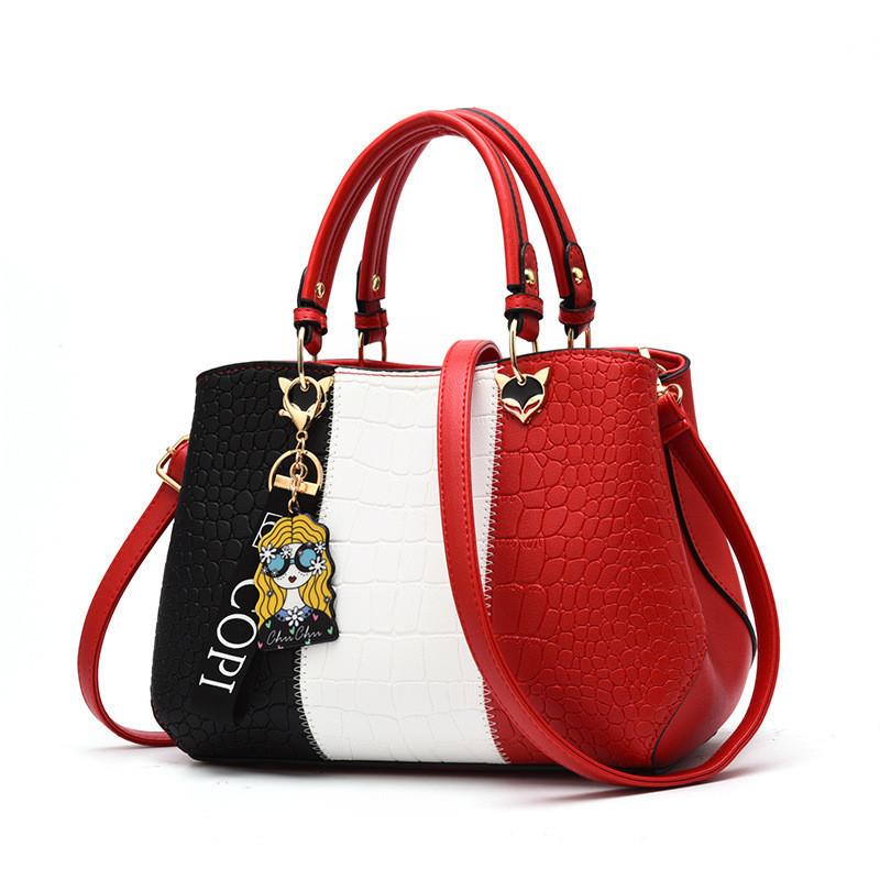 

2023 New Simple Pu Leather Women s Tote Shoulder Crossbody Bag Large Capacity Fashion Handbag красный