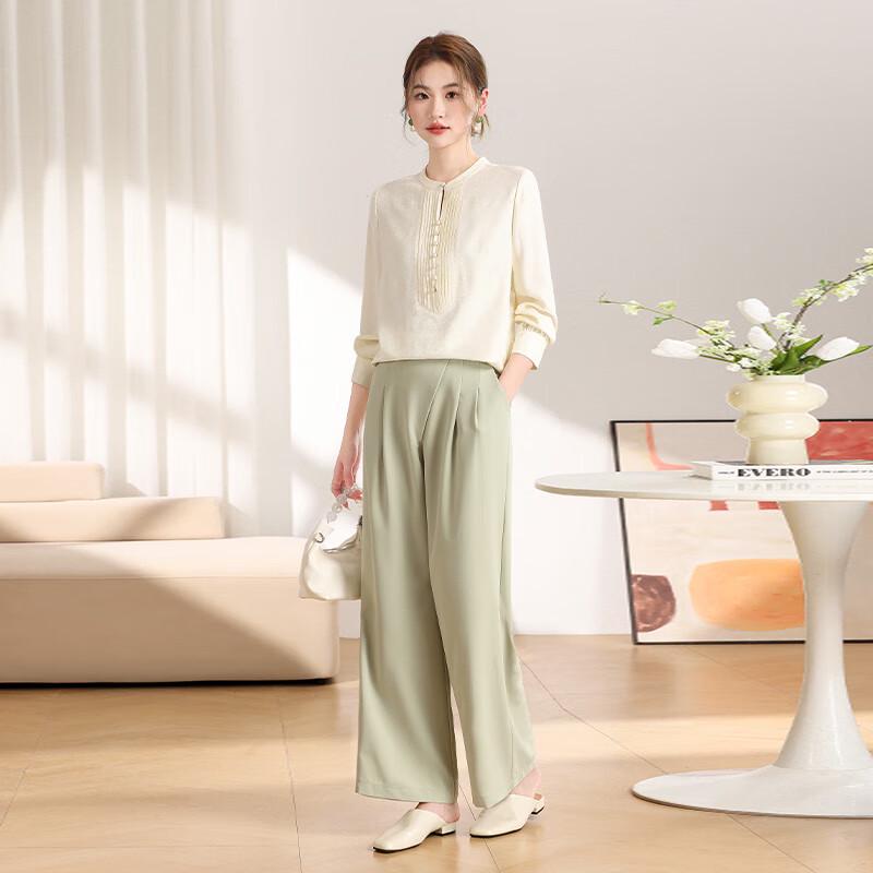 Women's Elegant Retro Silk Blend Stand-Collar Blouse