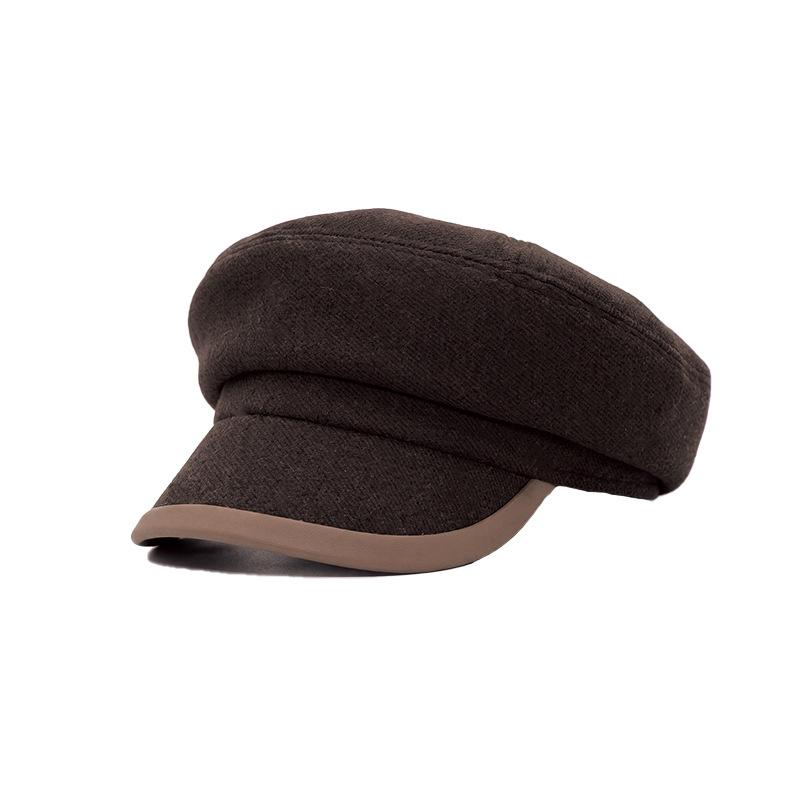 Autumn new British retro octagonal hat fashionable temperament painter hat high quality literary flat top hat men and women
