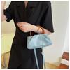 Wolkenplissierte Kunstleder-Schultertasche für Damen im Vintage-Stil, Crossbody, quadratische Geldbörse