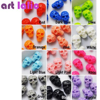 20 szt. Nail Art 3D Skull Bone Design Koraliki z żywicy Tipsy DIY Gel Nail Art Tips Decoration