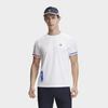 FILA Tennis Series Casual Solid Color Contrast Round Neck Pullover Short Sleeve T-Shirt Men Tops Jade-White A11M423114FWT