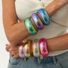 Ingemark Y2K Boho Runde Dicke Harz Armreifen für Damen 2026 Neuer Trend Geometrische Runde Kunststoff Armbänder Neujahrs Schmuck Geschenk