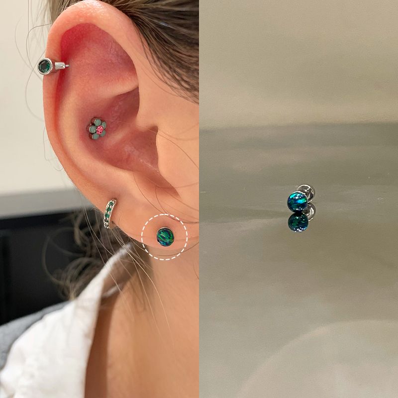 Unique Ear Bone Stud Medical Titanium Steel Ear Studs Ear-Caring Titanium Alloy Earrings Female Small Earrings Ear Bone Ring Circle Ear Ear Bone Pin