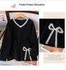 Plus Size V-Neck Sweatshirt for Women, Bust 150/160 Cm, Loose Fit, Slimming Design, Sizes 200-350 Jin 9107