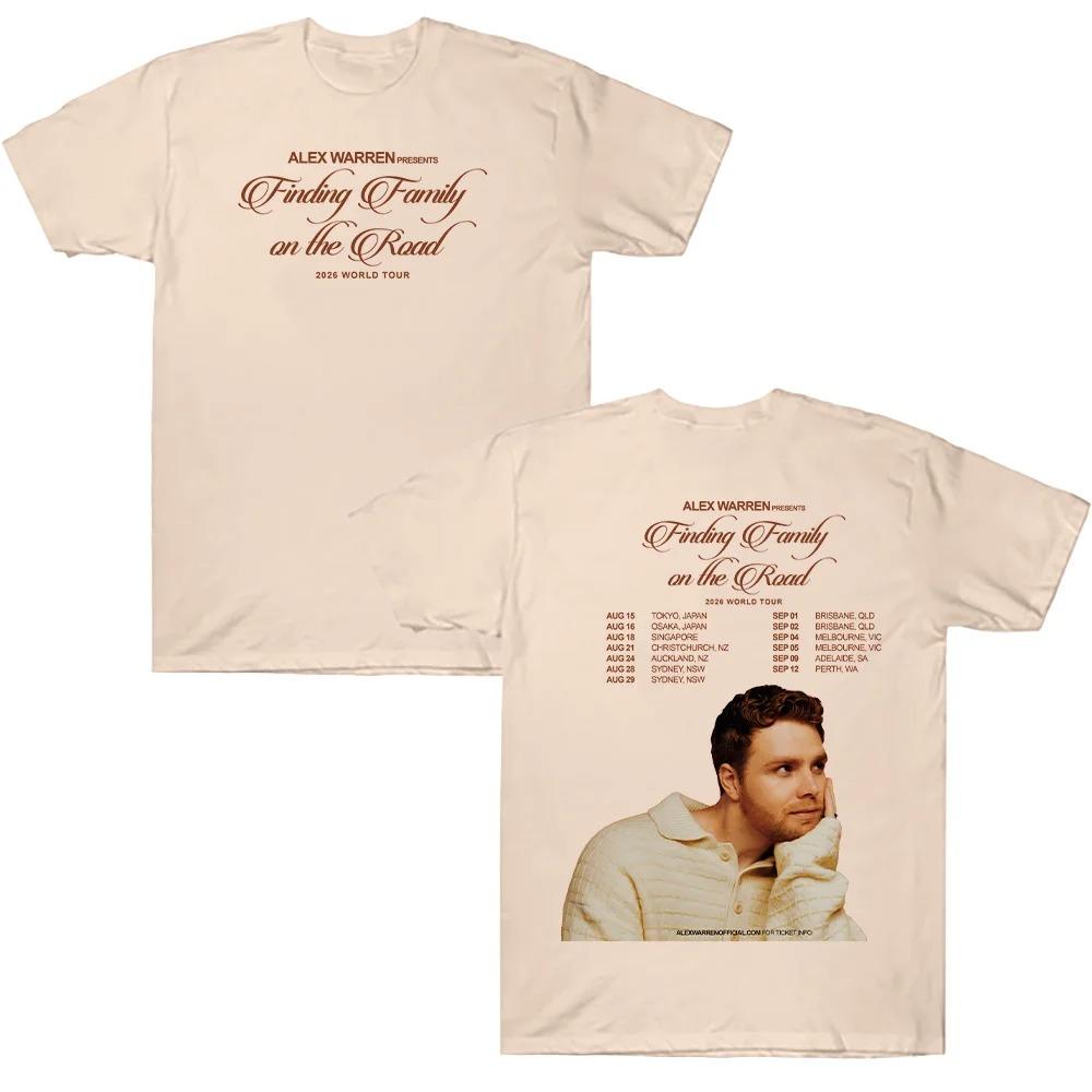 

Alex Warren World Tour 2026 T-shirts Finding Family on The Road Letter Print Clothing Fashion Design Y2K Cotton Tees Unisex Tees XXL