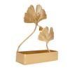 Double Ginkgo Leaf Shape Coil Burner Holder Vintage Iron Fireproof Coil Incense Holder for Home Living Room Golden