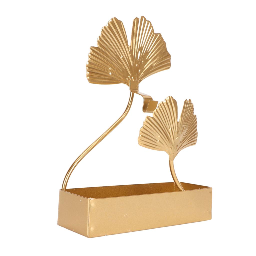 Double Ginkgo Leaf Shape Coil Burner Holder Vintage Iron Fireproof Coil Incense Holder for Home Living Room Golden