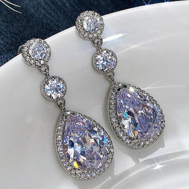 

CAOSHI Нежные темпераментные серьги-подвески для женщин Изысканные женские блестящие циркониевые элегантные женские аксессуары для свадебной вечеринки