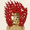 Zorniger Lotus Meister Vergoldet Kupfer Kundenspezifische Buddha-Statue Heimschmuck Tibetische Geheime Buddha Anbetungsstatue