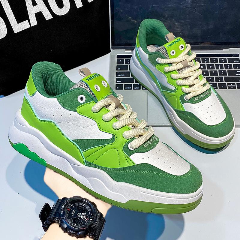 Fashion Skateboard Casual Sneaker Men's Autumn Sneakers Round Toe Fashion Leather Shoes Non-slip Shoes Soft and Comfortable