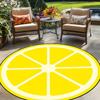 Tappeto Rotondo Carino con Stampa di Frutta Limone Fresco, Tappeto Antiscivolo in Vivace Stile Estivo per Ingresso Sala da Pranzo Esterno Salotto Decorazione Pavimento