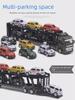 Alloy Double-Decker Semi-Trailer Pull-Back Toy Truck with Flatbed Trailer