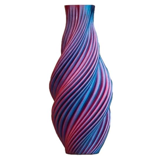 3D Printed Twisted Vase Striped Arrangement Holder Minimalist Flower Nordic Style Decorative