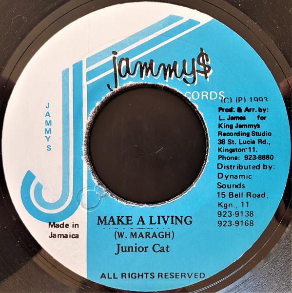 

7inch Record JUNIOR CAT - Make A Living NONE Jammy s Records 1993 Jamaica Reggae, Ska & Dub Used