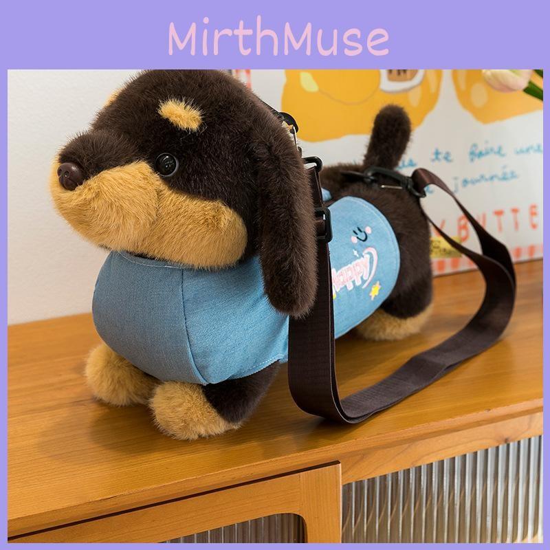 Jacket Denim Dachshund Plush Toy Single Shoulder Bag Stuffed Animal Gift Doll