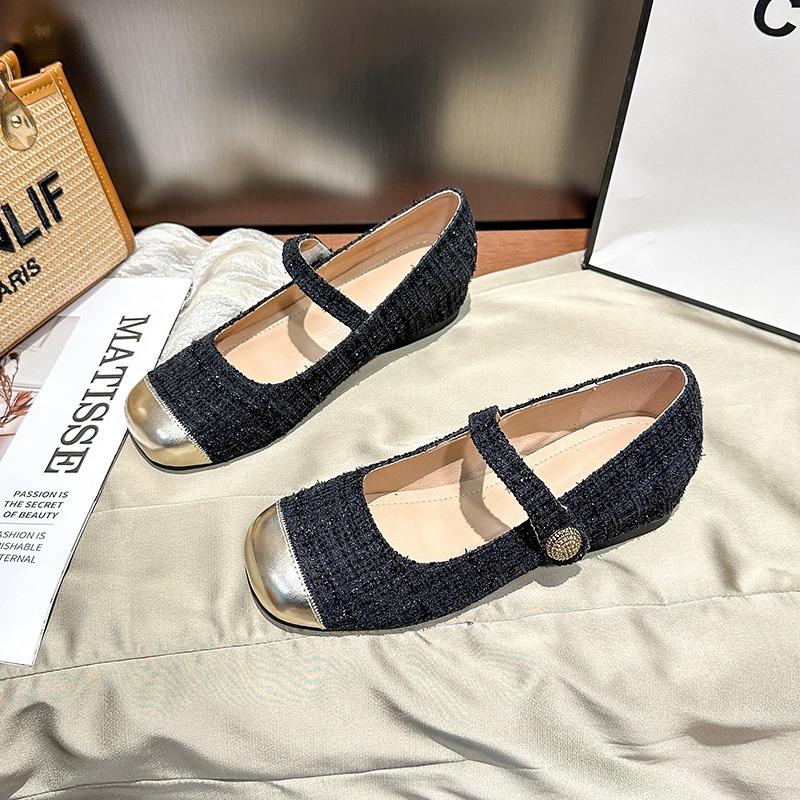 Spring and Autumn new women's shoes inner height increase shallow mouth single shoes retro Mary Jane shoes