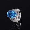 Jewelry Copper Bottom Gold-Plated Simulation Color Treasure Bird'S Nest Cut Corundum Egg-Shaped Ring Female 12 * 16
