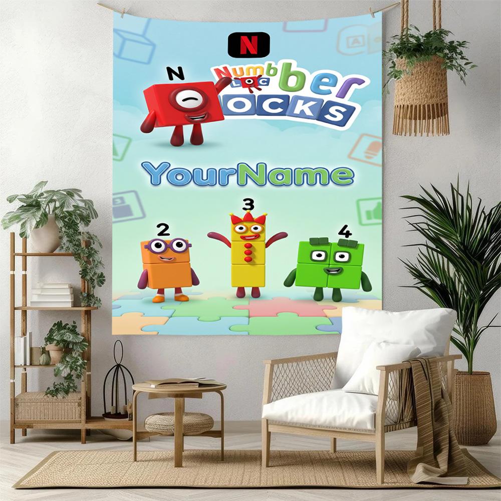 Numberblocks Custom Your Name Wall Decor Tapestry Art For Pet Memorial Birthdaywedding Party Backdrop Family Gift