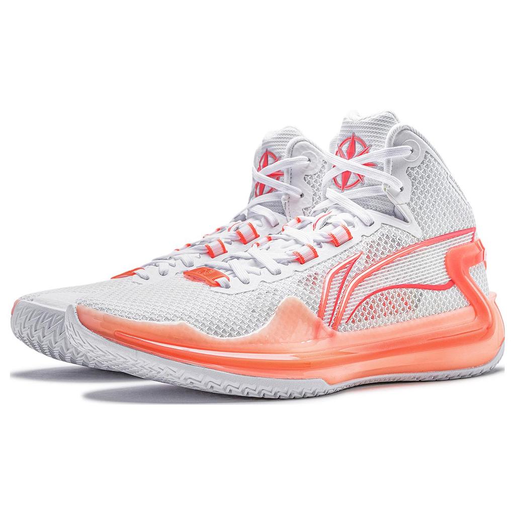 New LiNing Liren 4 First Generation Anti Slip Wear Resistant Mid Top Basketball Shoes Unisex Standard White ABAT095-1