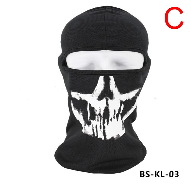 Full Face Balaclava Ski Cycling 2 Hole Skull Mask Motorcycle Biker Neck Hood Hat