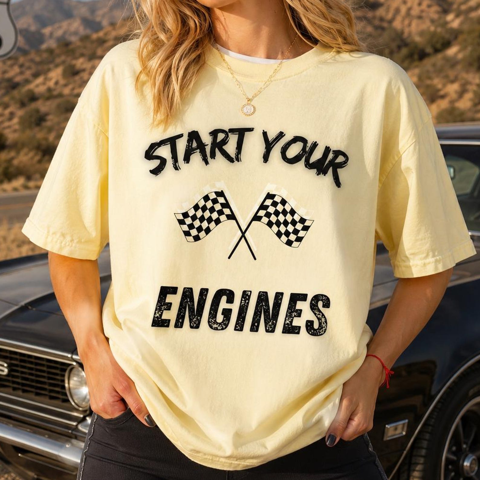 Start Your Engines Shirt, Funny Racing Tee, Checkered Flag Graphic T-Shirt, Car Lover Gift, Race Day Streetwear 3XL