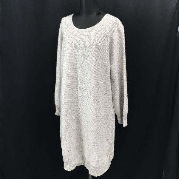 USED/Made In Japan Aylesbury Knit Dress LL Light Gray Long Sleeve Long Tunic Tokyo Style