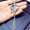 Four Seasons Crystal Gem Tassel Necklace - Universal Square Texture Design