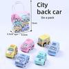 6pcs Pull Back Car Toys Set Fire Truck Taxi Simulation Vehicle Models for Boys Age 3+ Party Gifts