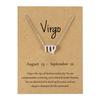 12 Constellation Pendant Necklace Zodiac Sign Jewelry Choker Necklace Charm Necklace Birthday Gifts Message Wish Card for Women