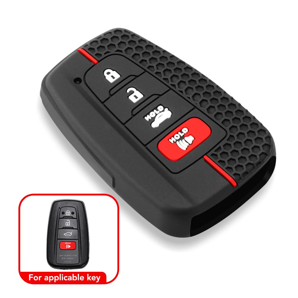 

Чехол для ключа-брелока, защитный чехол для пульта дистанционного управления, гладкий силиконовый черный, подходит для Toyota Rav4 Corolla Camry Avalon, автомобильные аксессуары, чехол для ключа чёрный