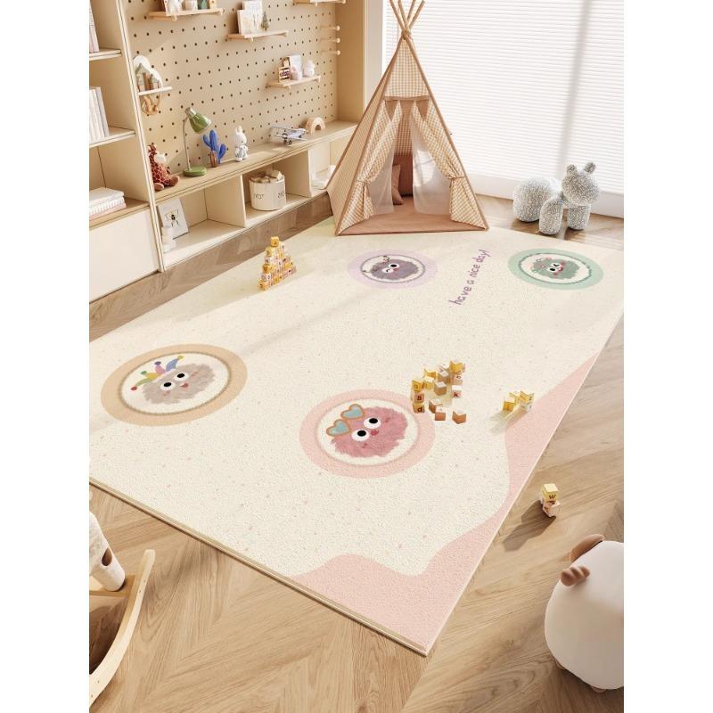 Carefree and Happy Carpet Living Room Sofa Bedroom Bedside Kitchen Entrance Door Mat Non-slip Cute Child Home Decor Rug