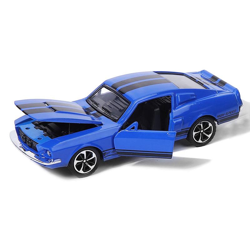 Ötvözet Mustang Vintage Autó Sportkocsi Modell, Gyermek Játékautó Dísztárgy, Visszapattanó Autó Modell, Fiúk Játéka