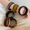 Punk Wooden Bracelet Wide Rivets Bangle Vintage Round Bracelet  Women