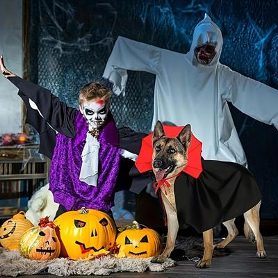 Evcil Hayvan Pelerini Ayarlanabilir İp Tasarımı Dik Yaka Büyük Köpekler Cadılar Bayramı Cosplay Pelerini Köpek Yüzü Hatlı Kostüm