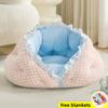 Winter Cat Dog Bed Keep Warm Semi-enclosed Kitten Sofa Bed Pet Kennel Pet House Four Seasons Sleeping Pad for Cats Small Dogs