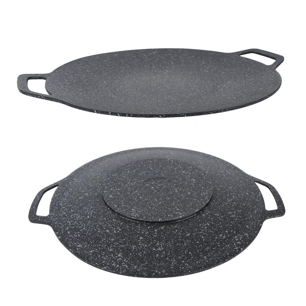 Barbecue Plate Reusable Easy Clean High Thermal Conductivity Coating Surface Grill Pan for Hiking Camping 34cm/13.38in