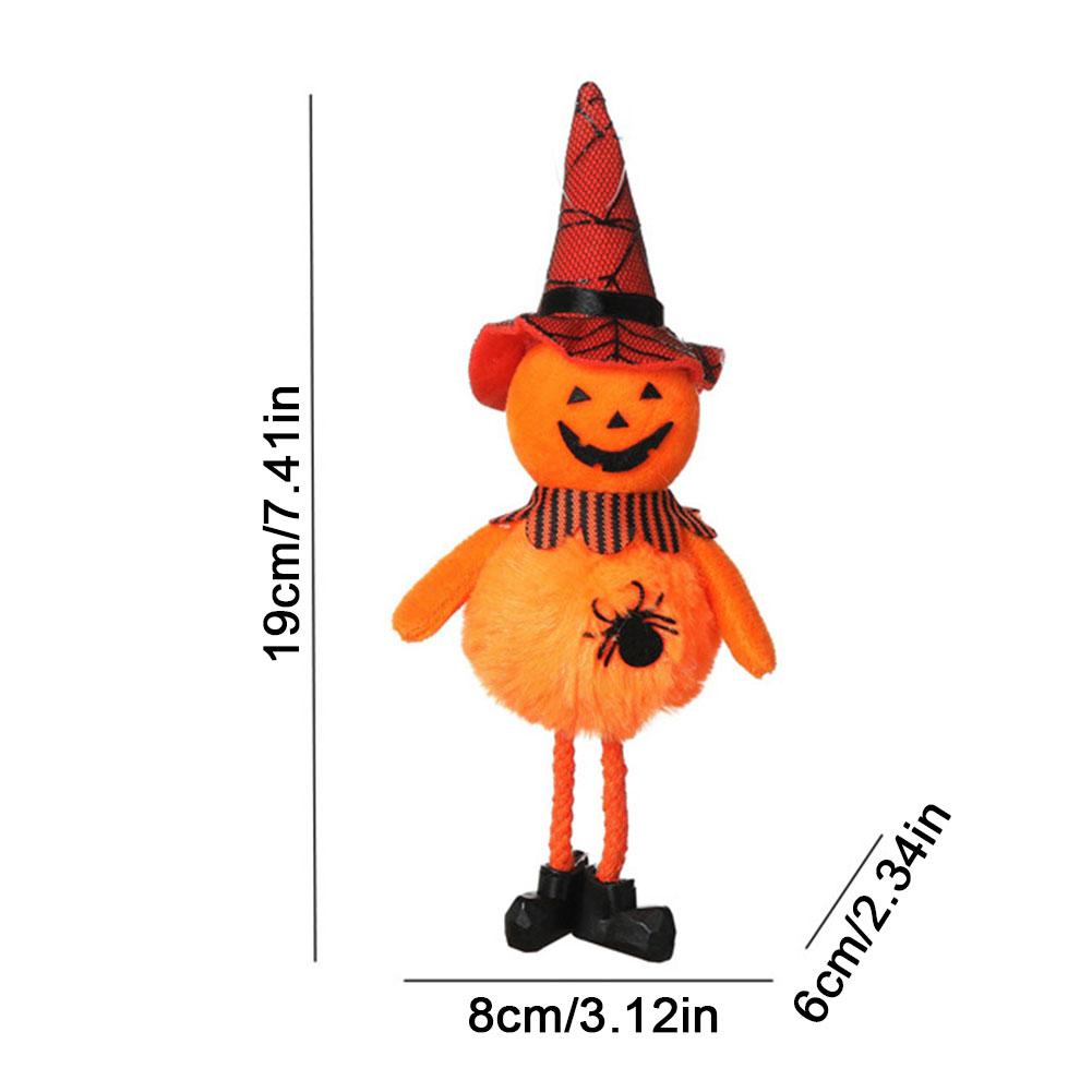 Halloween Pendant Car Accessories Rearview Mirror Cute Plush Witch Pumpkin Doll Hanging Pendants Halloween Ornaments Decoration