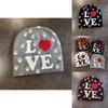 Love Letter Pattern Beanie Knitted Hat For Men And Women Warm Knitted Winter Accessory