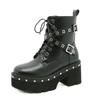 Fashion Punk Platform Women Ankle Boots Women's Motorcycle Boot Fashion Ladies Chunky heels Platform Shoes plus big size
