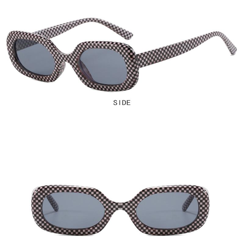 Women's Sunglasses Are Fashionable, Simple, Retro, Sunscreen, UV Resistant, Black and White Checkered Sunglasses