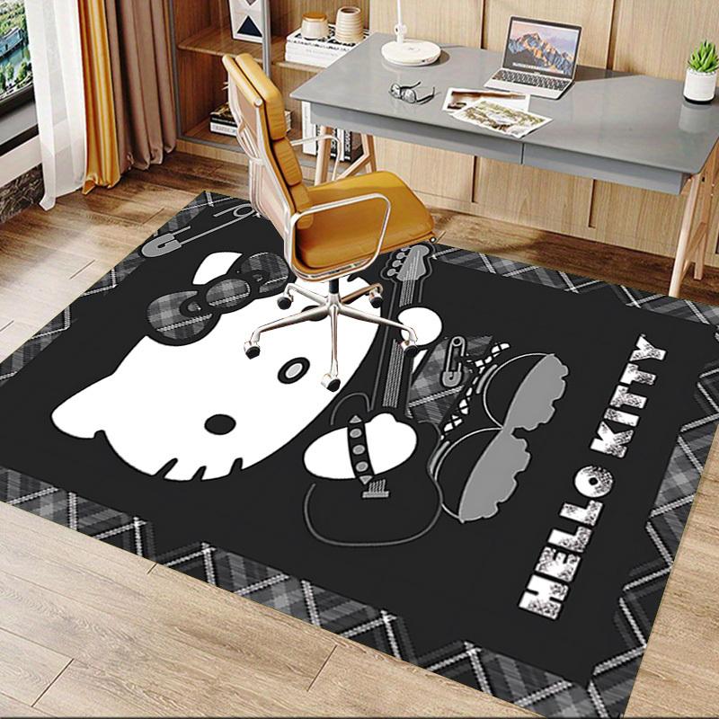 1pc Hello Kitty Home Office, Durable Polyester Floor Mat with Easy, Office Decor, Urban Style, Nonslip Backing, Highquality Fabric