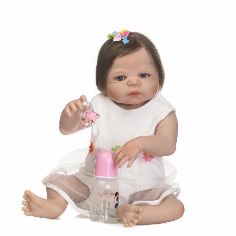 NPK Realistic Full Silicone Baby Doll for Bathing and Care Training 56 cm