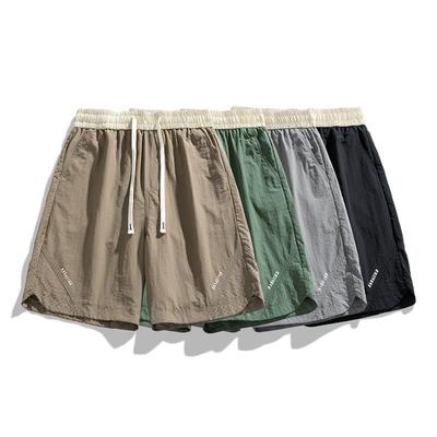 Pantalones Cortos de Seda de Hielo para Hombre Verano Sueltos Deportivos Casuales Cinco Cuartos Transpirables de Secado Rápido M-5XL