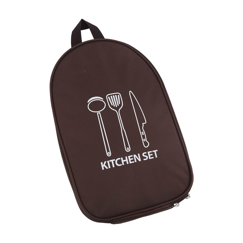 Camping Utensil Bag Canvas Cookware Knife Storage Bag Portable Tools Travel Bag for Outdoor BBQ