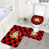 Bayer 04 Leverkusen Pattern 3Pcs Bathroom Rug Set, Non Slip Absorbent Bath Mat, Contour Mat & Toilet Lid Cover, Bathroom Decor